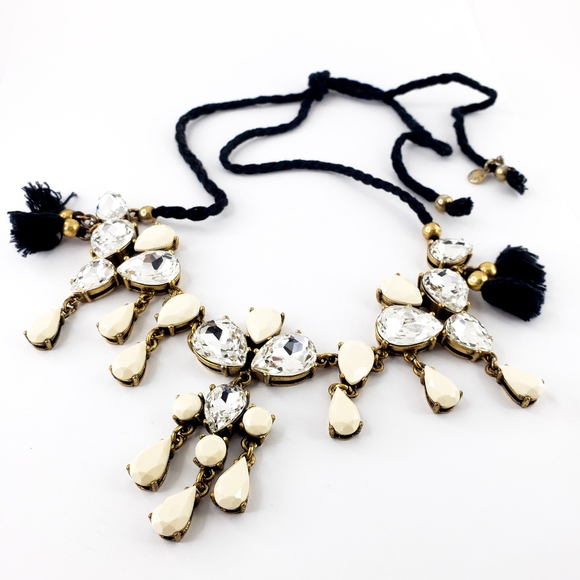 J. Crew Jewelry - J. Crew Statement Necklace Cream + Black